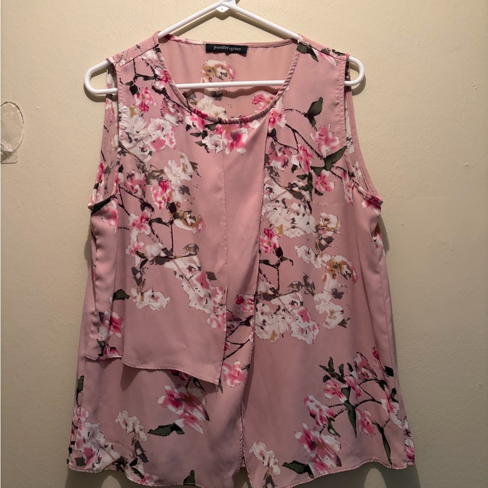 Floral Sleeveless Top - Pink